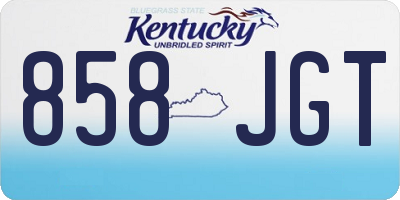 KY license plate 858JGT