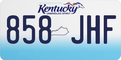 KY license plate 858JHF