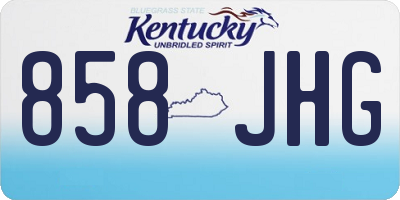 KY license plate 858JHG