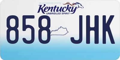 KY license plate 858JHK