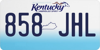 KY license plate 858JHL