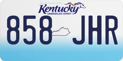 KY license plate 858JHR