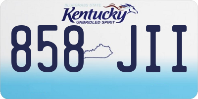KY license plate 858JII