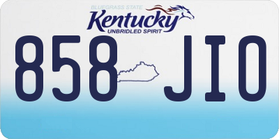 KY license plate 858JIO