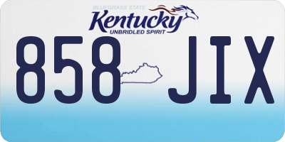 KY license plate 858JIX
