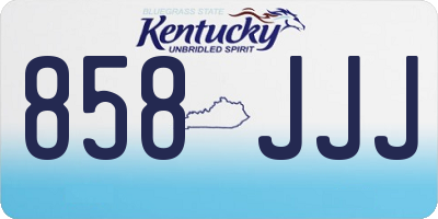 KY license plate 858JJJ