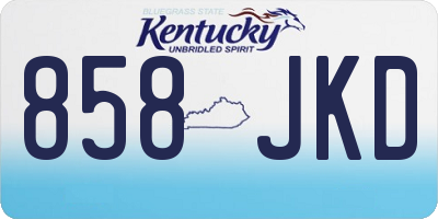 KY license plate 858JKD
