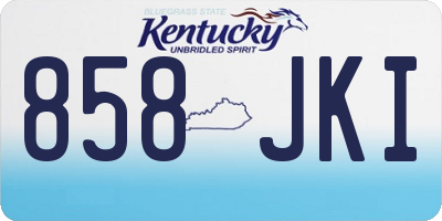 KY license plate 858JKI