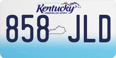 KY license plate 858JLD