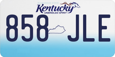 KY license plate 858JLE