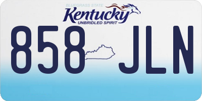 KY license plate 858JLN