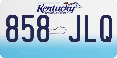 KY license plate 858JLQ