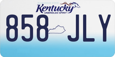 KY license plate 858JLY