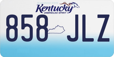 KY license plate 858JLZ