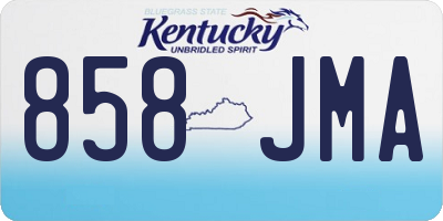 KY license plate 858JMA