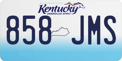 KY license plate 858JMS