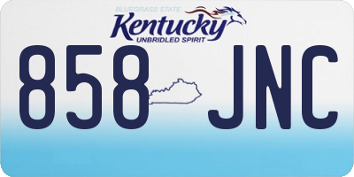 KY license plate 858JNC