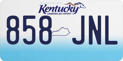 KY license plate 858JNL