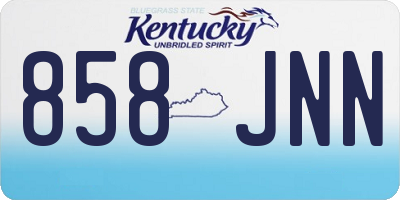 KY license plate 858JNN