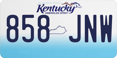KY license plate 858JNW