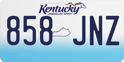 KY license plate 858JNZ