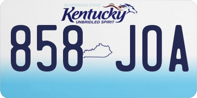 KY license plate 858JOA