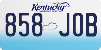 KY license plate 858JOB