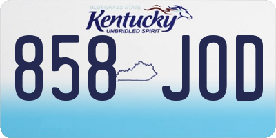 KY license plate 858JOD