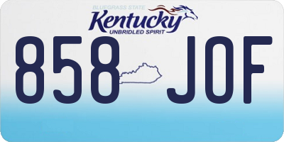 KY license plate 858JOF