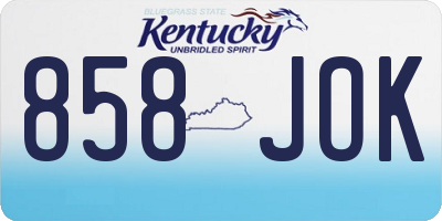 KY license plate 858JOK