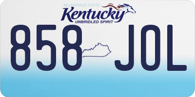 KY license plate 858JOL