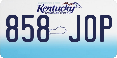 KY license plate 858JOP