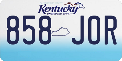 KY license plate 858JOR