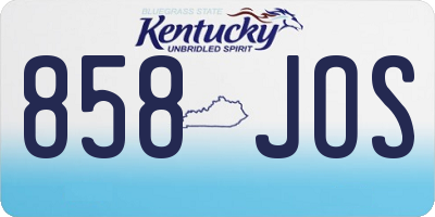 KY license plate 858JOS