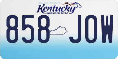 KY license plate 858JOW