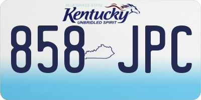 KY license plate 858JPC