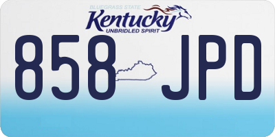 KY license plate 858JPD
