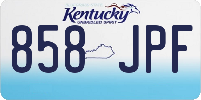 KY license plate 858JPF