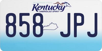 KY license plate 858JPJ