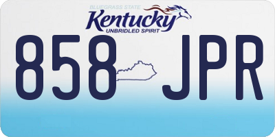 KY license plate 858JPR