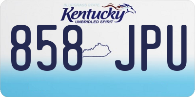 KY license plate 858JPU