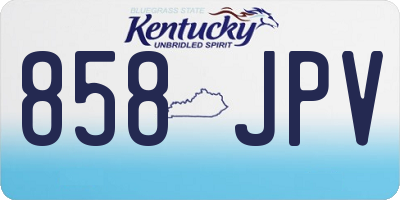KY license plate 858JPV