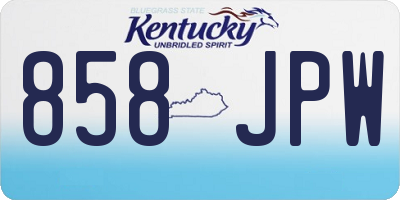 KY license plate 858JPW