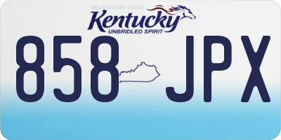 KY license plate 858JPX
