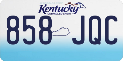 KY license plate 858JQC