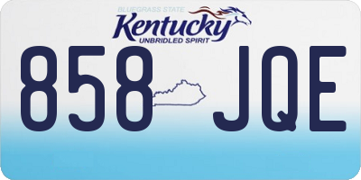 KY license plate 858JQE