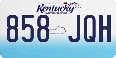 KY license plate 858JQH