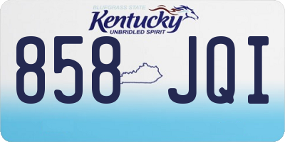 KY license plate 858JQI