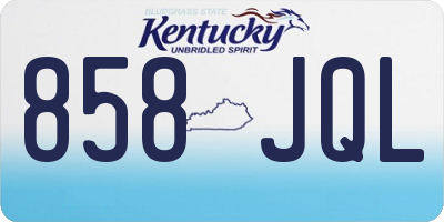 KY license plate 858JQL
