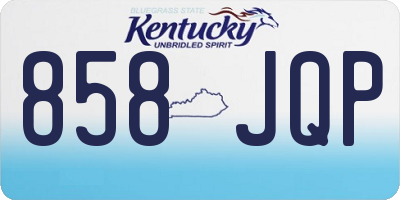 KY license plate 858JQP